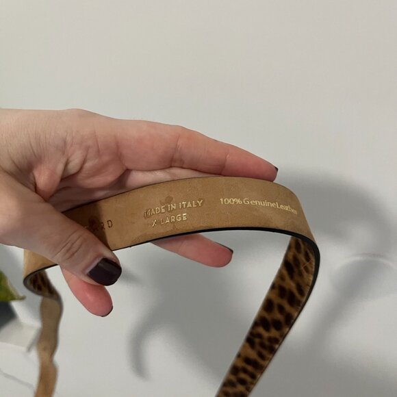 Veronica Beard Leather Animal Print Belt Size XL - Picture 3 of 4